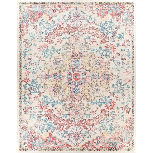 Livabliss Odelia Vintage Bohemian Area Rug53quot x 73quotNavySky BlueBlushYellow