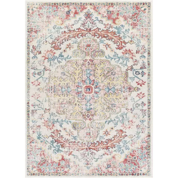 Livabliss Odelia Vintage Bohemian Area Rug53quot x 73quotNavySky BlueBlushYellow