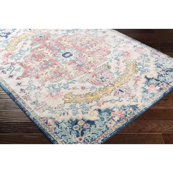 Livabliss Odelia Vintage Bohemian Area Rug53quot x 73quotNavySky BlueGarnetNavy