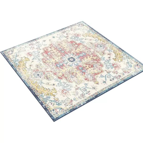 Livabliss Odelia Vintage Bohemian Area Rug53quot x 73quotNavySky BlueGarnetNavy