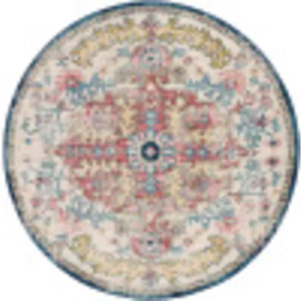 Livabliss Odelia Vintage Bohemian Area Rug53quot x 73quotNavySky BlueGarnetNavy