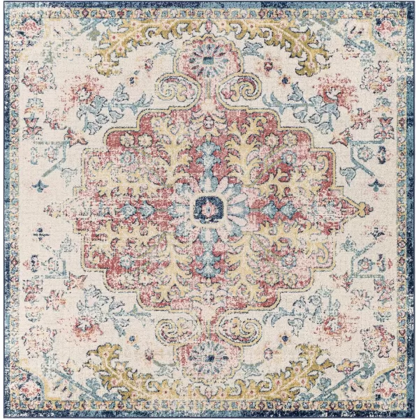 Livabliss Odelia Vintage Bohemian Area Rug53quot x 73quotNavySky BlueGarnetNavy