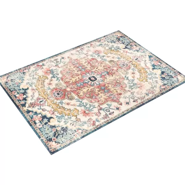 Livabliss Odelia Vintage Bohemian Area Rug53quot x 73quotNavySky BlueGarnetNavy