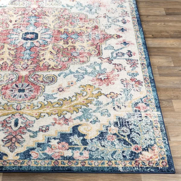 Livabliss Odelia Vintage Bohemian Area Rug53quot x 73quotNavySky BlueGarnetNavy