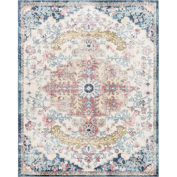 Livabliss Odelia Vintage Bohemian Area Rug53quot x 73quotNavySky BlueGarnetNavy