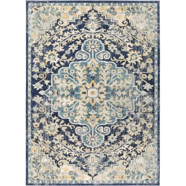 Livabliss Odelia Vintage Bohemian Area Rug53quot x 73quotNavySky BlueNavySky Blue