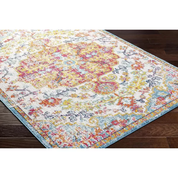 Livabliss Odelia Vintage Bohemian Area Rug53quot x 73quotPinkOrangeOrangeAqua