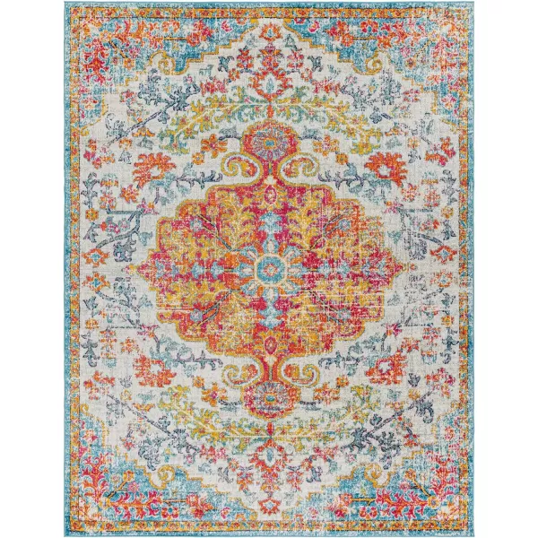 Livabliss Odelia Vintage Bohemian Area Rug53quot x 73quotPinkOrangeOrangeAqua