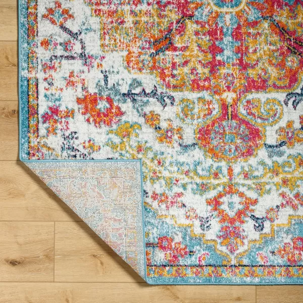 Livabliss Odelia Vintage Bohemian Area Rug53quot x 73quotPinkOrangeOrangeAqua