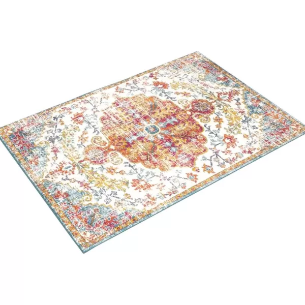 Livabliss Odelia Vintage Bohemian Area Rug53quot x 73quotPinkOrangeOrangeAqua