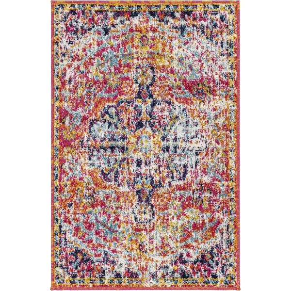 Livabliss Odelia Vintage Bohemian Area Rug53quot x 73quotPinkOrangePinkOrange