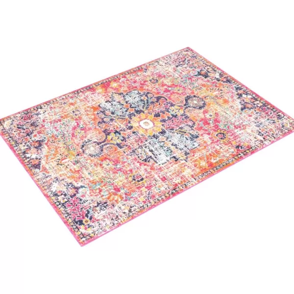 Livabliss Odelia Vintage Bohemian Area Rug53quot x 73quotPinkOrangePinkOrange