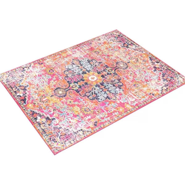 Livabliss Odelia Vintage Bohemian Area Rug53quot x 73quotPinkOrangePinkOrange