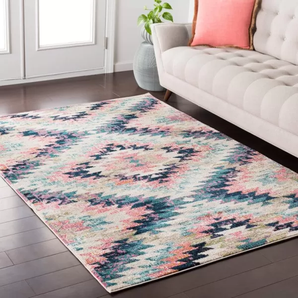 Livabliss Tara Bohemian Southwestern Area Rug53quot x 73quotTeal311 x 57