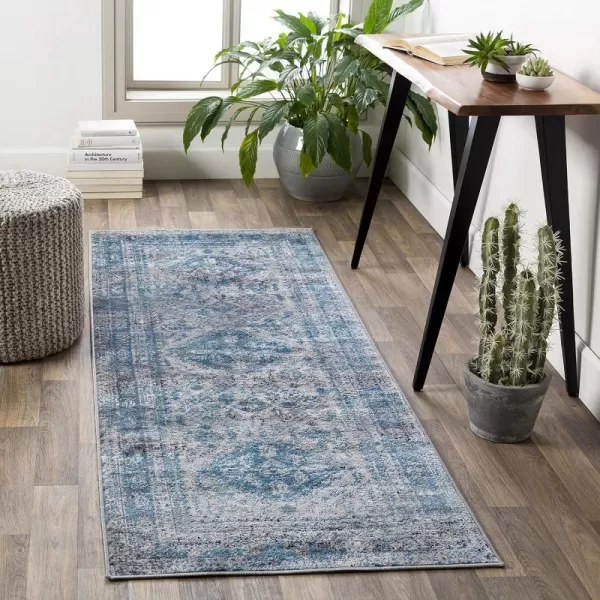 Livabliss Desta Vintage Oriental Area Rug53quot x 73quotNavyBlueGrey