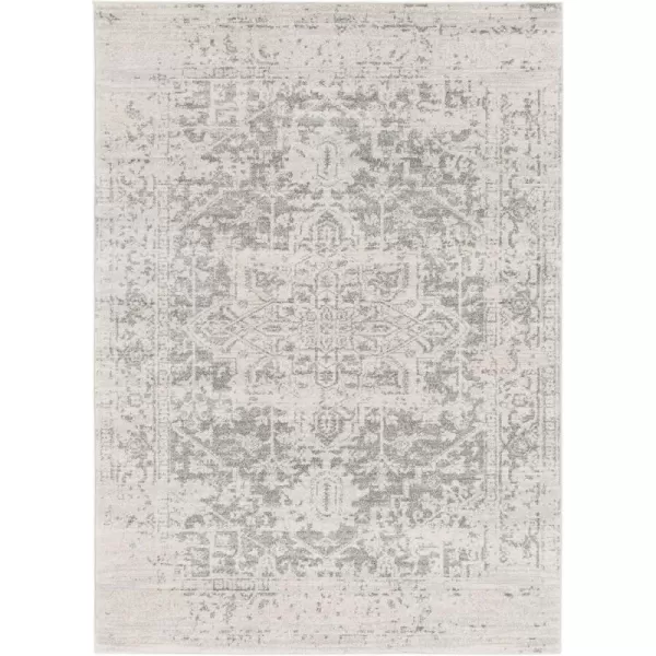 Livabliss Janine Vintage Medallion Area Rug53quot x 73quotBlackGrey