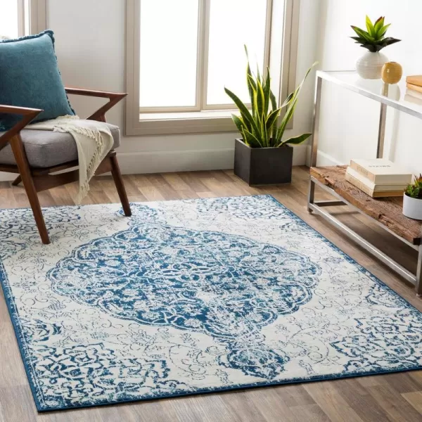 Livabliss Lohena Vintage Medallion Area Rug53quot x 71quotYellowNavy