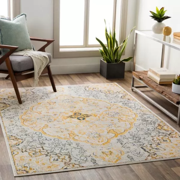 Livabliss Lohena Vintage Medallion Area Rug53quot x 71quotYellowYellow