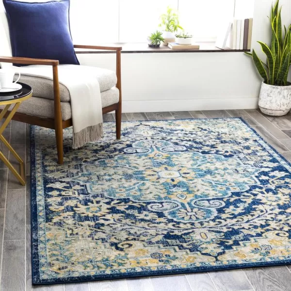 Livabliss Odelia Vintage Bohemian Area Rug53quot x 73quotNavySky BlueNavySky Blue