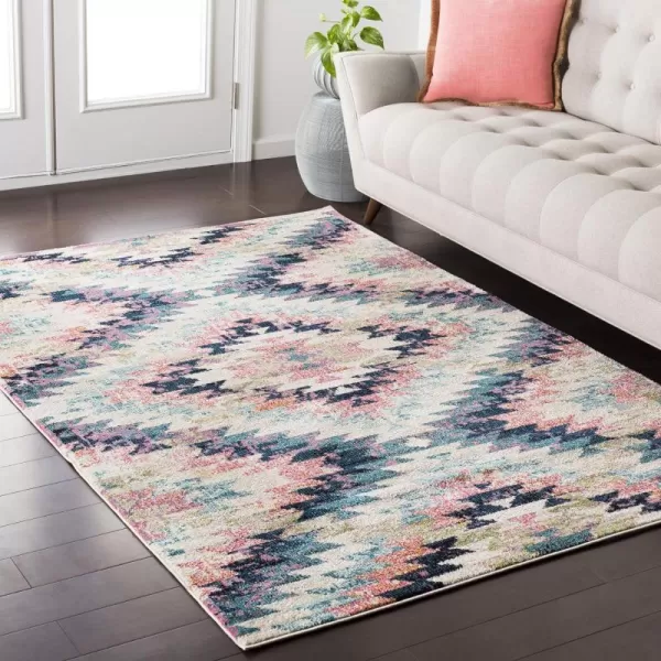 Livabliss Tara Bohemian Southwestern Area Rug53quot x 73quotTeal53 x 73