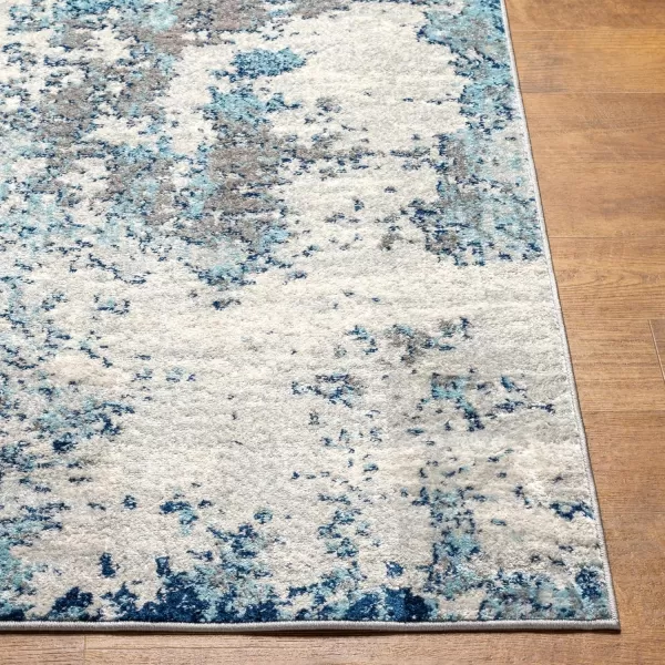 Livabliss Arti Modern Abstract Area Rug 53quot x 73quot Medium GrayDark BlueAqua