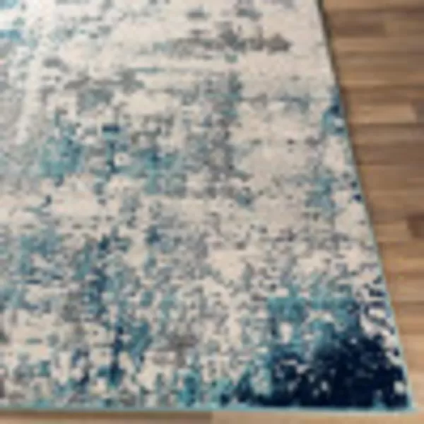 Livabliss Arti Modern Abstract Area Rug 53quot x 73quot Medium GrayDark BlueAqua