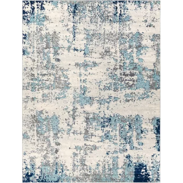 Livabliss Arti Modern Abstract Area Rug 53quot x 73quot Medium GrayDark BlueAqua