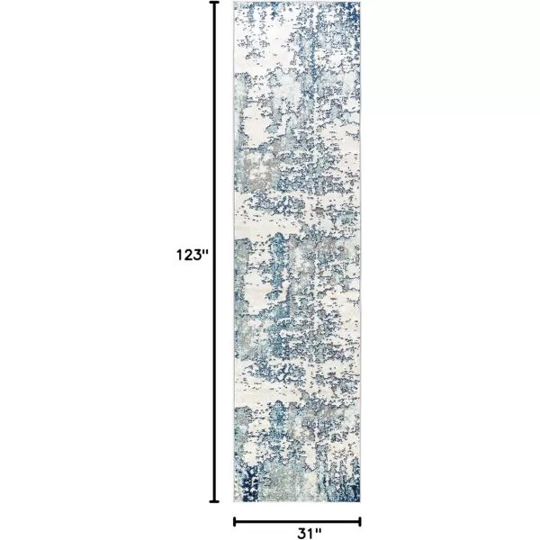 Livabliss Arti Modern Abstract Area Rug 53quot x 73quot Medium GrayDark BlueAqua