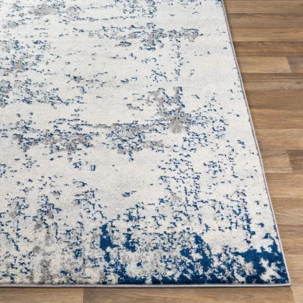 Livabliss Arti Modern Abstract Area Rug 53quot x 73quot Medium GrayDark BlueGray