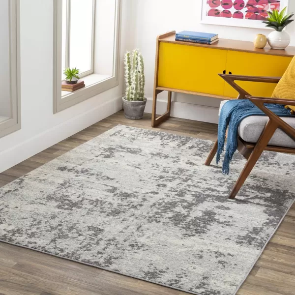 Livabliss Arti Modern Abstract Area Rug 53quot x 73quot Medium GrayMedium Gray