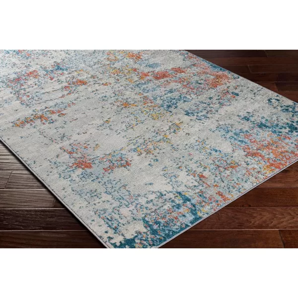 Livabliss Arti Modern Abstract Area Rug 53quot x 73quot Medium GrayTealCoral