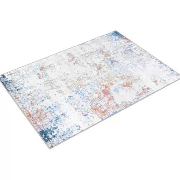 Livabliss Arti Modern Abstract Area Rug 53quot x 73quot Medium GrayTealCoral