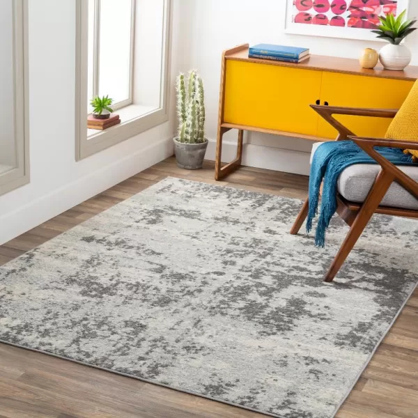 Livabliss Arti Modern Abstract Area Rug 53quot x 73quot Medium GrayTealCoral