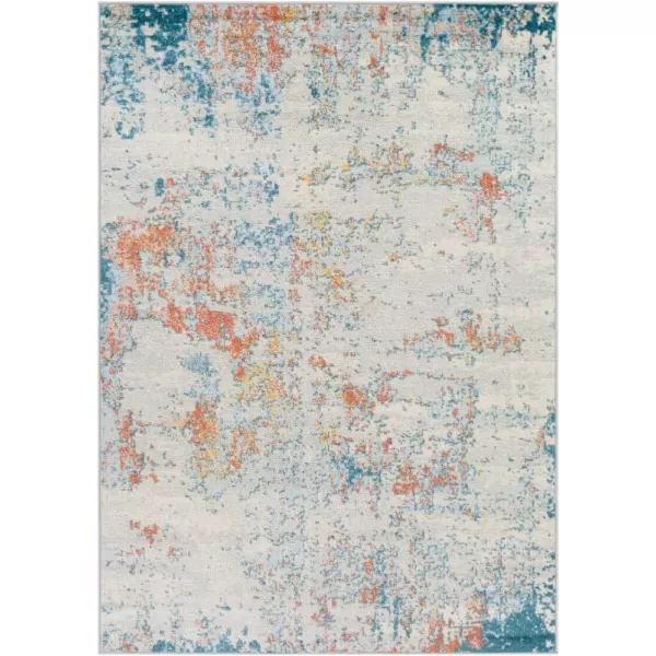 Livabliss Arti Modern Abstract Area Rug 53quot x 73quot Medium GrayTealCoral