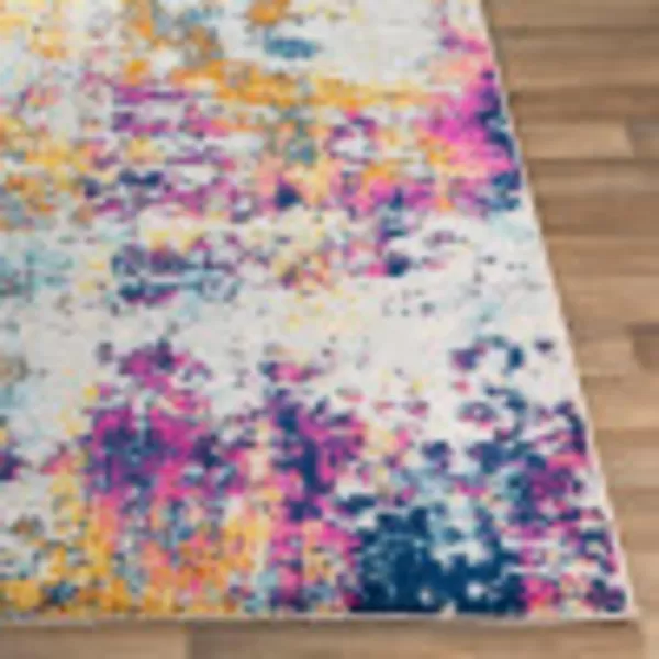 Livabliss Arti Modern Abstract Area Rug 53quot x 73quot Medium GrayYellowPink