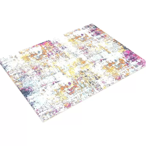 Livabliss Arti Modern Abstract Area Rug 53quot x 73quot Medium GrayYellowPink