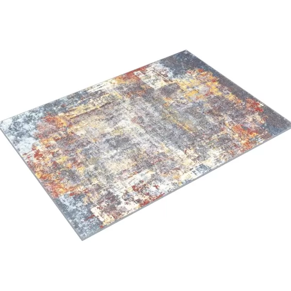 Livabliss Eira Modern Abstract Area Rug 52quot x 7 BlueOrangeBlue  Orange