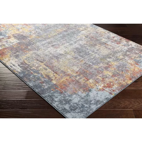 Livabliss Eira Modern Abstract Area Rug 52quot x 7 BlueOrangeBlue  Orange