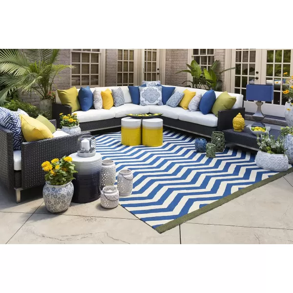 imageArtistic Weavers Reese Modern Ombre Garden Stool 18quot H x 13quot W x 13quot D NavyWhiteNavyWhite