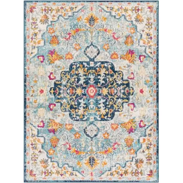 imageLivabliss Carldale Vintage Medallion Area Rug53quot x 71quotPinkLight Blue