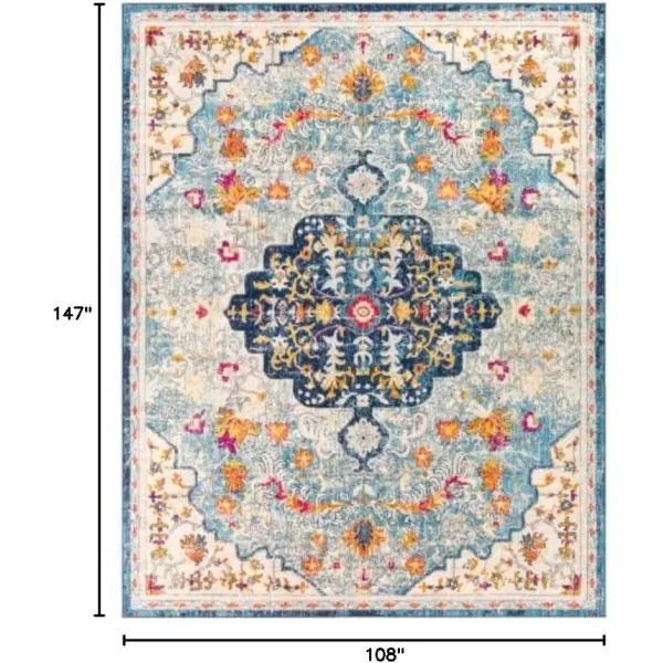 imageLivabliss Carldale Vintage Medallion Area Rug53quot x 71quotPinkLight Blue