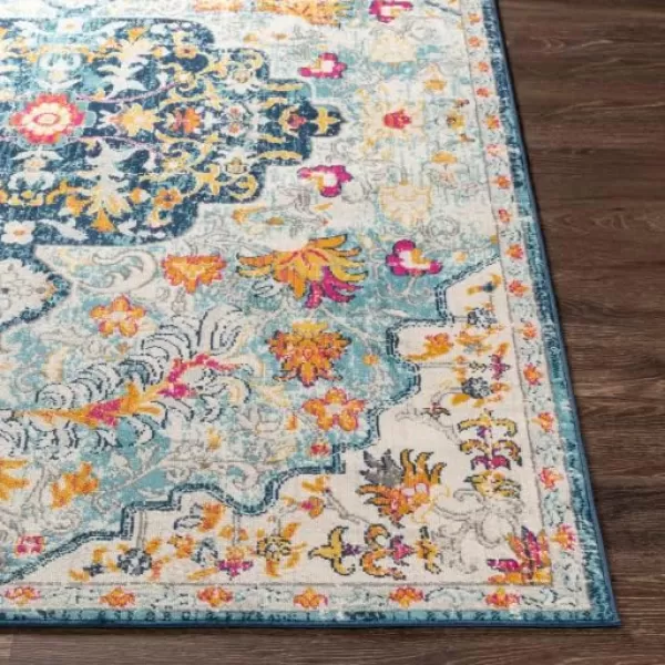 imageLivabliss Carldale Vintage Medallion Area Rug53quot x 71quotPinkLight Blue