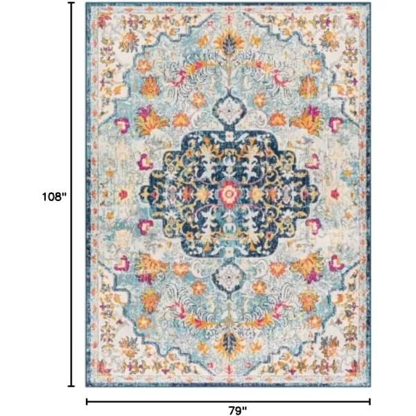 imageLivabliss Carldale Vintage Medallion Area Rug53quot x 71quotPinkLight Blue