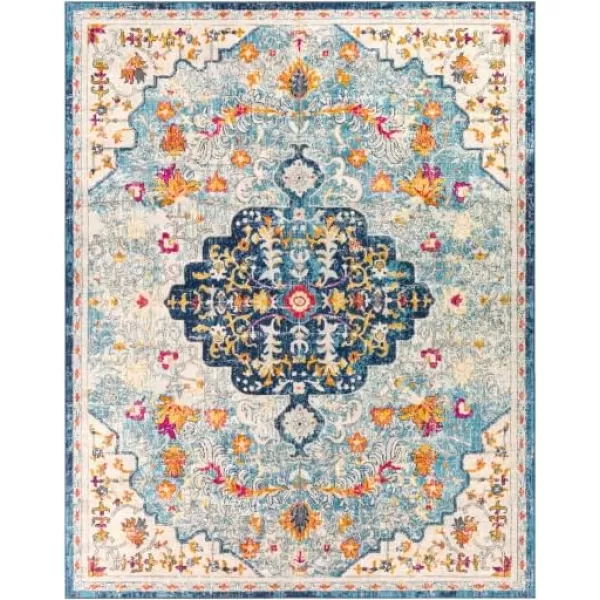 imageLivabliss Carldale Vintage Medallion Area Rug53quot x 71quotPinkLight Blue