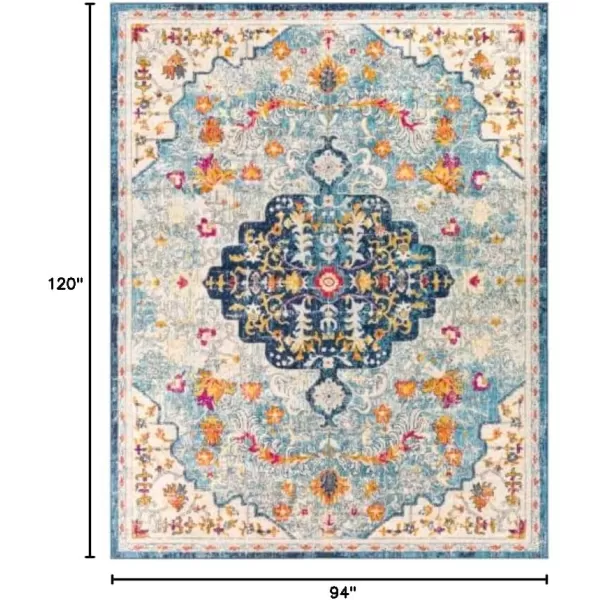 imageLivabliss Carldale Vintage Medallion Area Rug53quot x 71quotPinkLight Blue