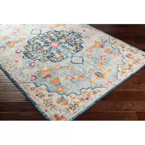 imageLivabliss Carldale Vintage Medallion Area Rug53quot x 71quotPinkLight Blue