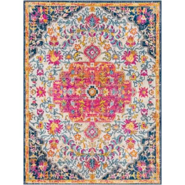 imageLivabliss Carldale Vintage Medallion Area Rug53quot x 71quotPinkPink