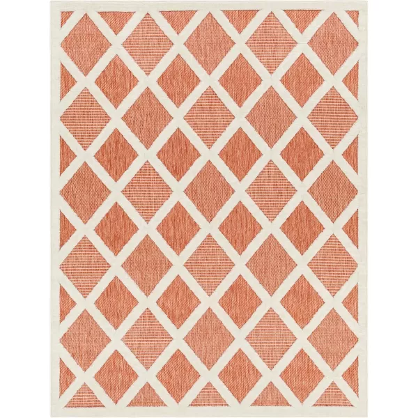 imageLivabliss San Diego Geometric Outdoor Area Rug53quot x 7TanRustOffwhite