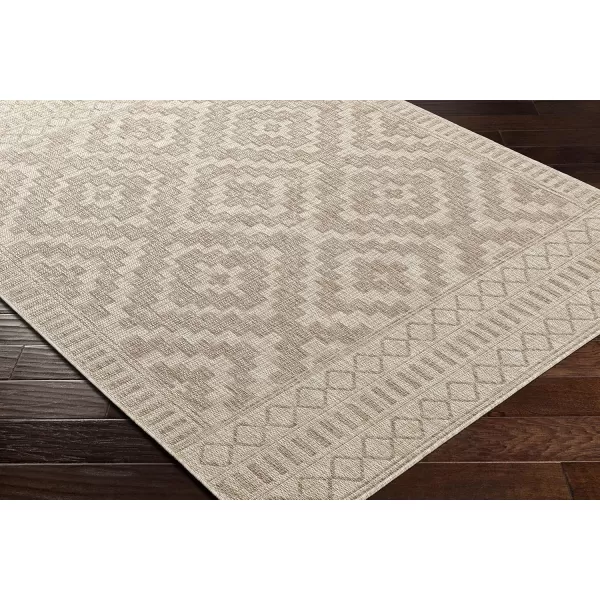 imageLivabliss Sawyer Boho Diamond Outdoor Area Rug 53quot x 7 KhakiCamel