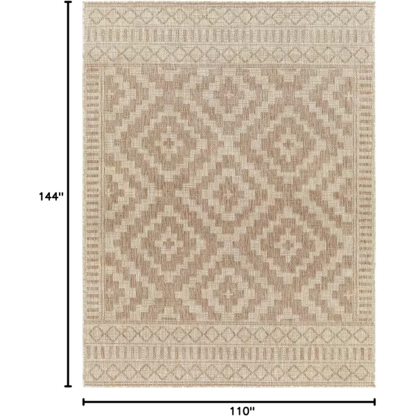 imageLivabliss Sawyer Boho Diamond Outdoor Area Rug 53quot x 7 KhakiCamel